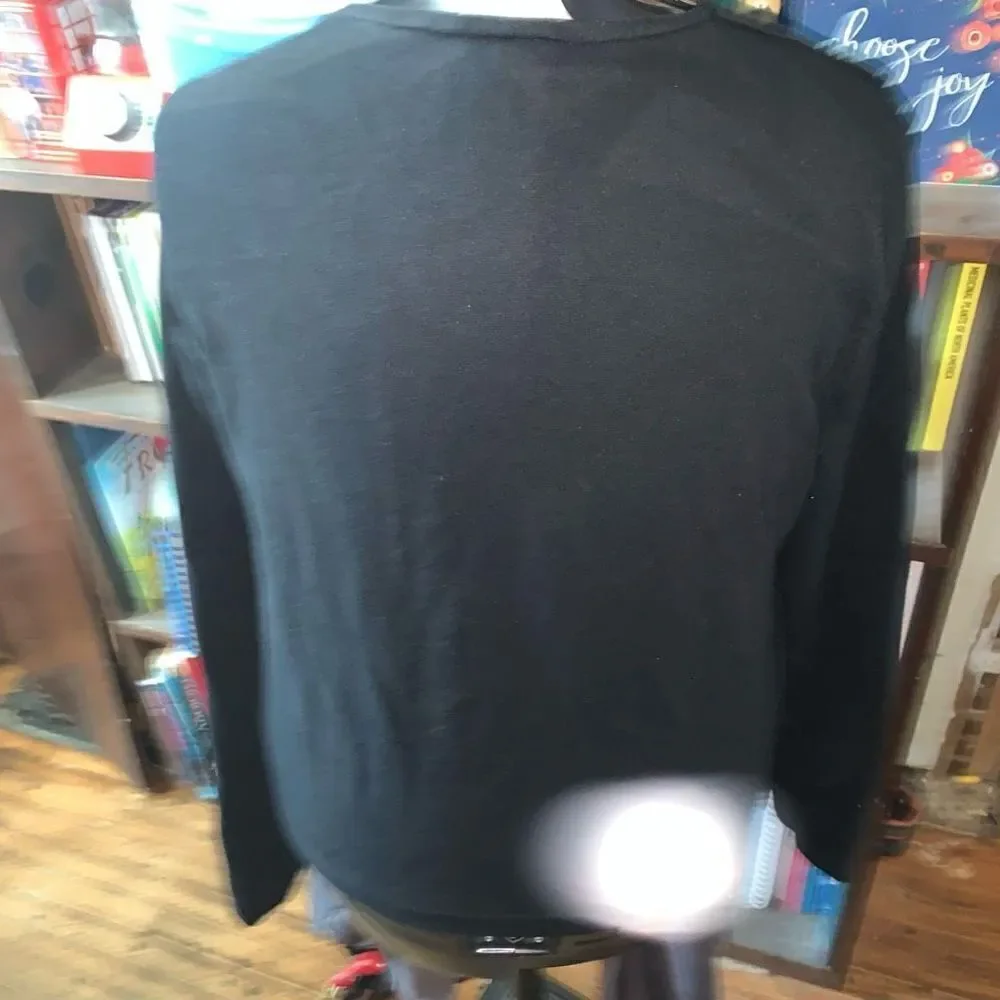 Banana Republic black knit normcore L moto jacket